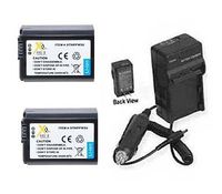 2X Batteries + Charger for Sony SLT-A37, Sony ILCE7R/B, Sony ILCE-7, Sony ILCE-7R A3000, Sony ILCE-3000