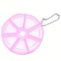 Pill Organizer Box - Compartment Pill Box - 7 Compartments Pill Box Clear Medicine Jewelry Gadgets Organizer Household Storage Box - Pink (Pill Box Storage)
