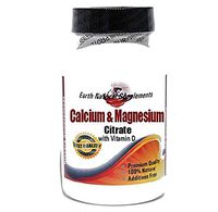 Calcium and Magnesium Citrate + Vitamin D * 100 Caps 100% Natural - by EarhNaturalSupplements