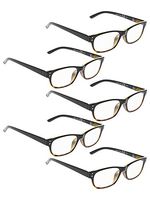 READING GLASSES 5 Pack Vintage Readers (Black Yellow, 2.75)