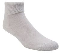 Diabetic Socks Sport Ankle, Double Thick Cushion Sole, 6 Pair,Comfort top Rib, 100% Cotton Terry Lining (9-11)