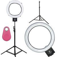 Diva Ring Light Nebula with 6' Stand and Bluetooth Shutter/Clicker for Smartphones and Tablets (Pink Clicker)