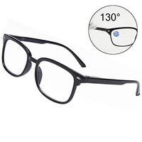 130° Elastic Multifocus Glasses Progressive Reading Glasses Blue Light Blocking 3 Power Focus Black Frame