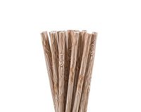 Designer Paper Straws (Woodgrain, 100)