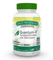 Quantum-B™ Complete B-Complex High Potency with 550mg Choline, B1, B2, B3, B6, Folate, B12, Biotin, B5 - Sustained Release, Non GMO by Health Thru Nutrition … (180)