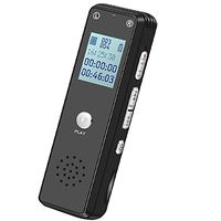 Voice Recorder Digital, 1536kbps 8GB Voice Activated Recorder for Lectures/Meetings/Class, Stereo HD-Audio Recording Device with Dual Microphone, Supports 32GB TF Card Expansion(not Include) - Black