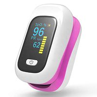 Pulse Oximeter Fingertip, Upgraded SpO2 Blood Oxygen Saturation Monitor, Heart Rate Monitor with Large OLED Digital Display, Portable Pulse Oximetry with Lanyard (Pink)