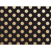 Black with Metallic Gold Dots 30" x 150' Gift Wrap Roll