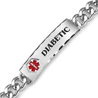 Personalized Engraved Brushed Stainless Steel Medical Alert Cuban Link ID Bracelet Customized Free - Ships from USA