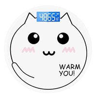 NILINLEI Lovely High Precision Digital Body Weight Scales Round Bathroom Scales with Step-On Technology, Slim Design，HD LED Backlit Display，180kg Capacity