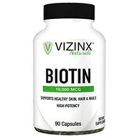 VIZINX Biotin 10,000 MCG - Supports Healthy Skin, Hair & Nails, 90 Vegetarian Capsules