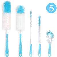 ALINK Bottle Cleaning Brush Set - Long Handle Bottle Cleaner for Washing Narrow Wine/Beer Bottles, Thermos, Hummingbird feeder, S’Well, Sports Water Bottles, Plus Kettle Spout/Lid Brush, Straw Brush