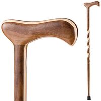 Handcrafted Wood Walking Cane - Made in the USA by Brazos - Twisted Laminated Walnut/Maple - 37 Inches