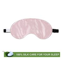 LilySilk raw Silk Sleep Mask with Adustable Straps 100% Mulberry, Both Side Silk, Super Soft and Smooth Silk Eye Mask, Light Plum