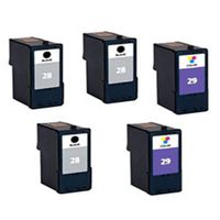 Amsahr 18C1528 Lexmark 18C2190/18C2200 Remanufactured Replacement Ink Cartridges Set of 2 Black and 1 Color Ink