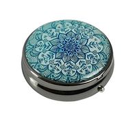 Luxcase Custom Stainless Steel Round Glass Gun Silver Pill Case Pocket Medical Tablet Holder Decorative Box (Natural Eco)