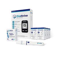 Reliable Diathrive Blood Sugar Test Kit & Blood Glucose Monitoring System – 4 Second Results! Glucometer/Glucose Meter Kit W/ 300 Glucose Test Strips – Lancing Device – 100 Lancets for Blood Testing