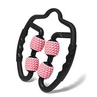 GonaFit Trigger Point Massager - Multipurpose Muscle Relief Tool for Men and Women Athletes - 4 Point Deep Tissue Manual Massager for Neck, Arm, Shoulder, and Legs | Hand-Grip Massage Stick (Pink)