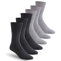 Ankle Diabetic Socks, Feelwe Warm Diabetic Socks For Women Diabetic Ankle Socks Diabetic Socks For Men Circulatory Non-Binding Crew Dress Socks Cotton Socks For Women 6 Pairs-Light Grey/Dark Grey M