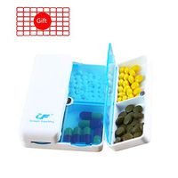 HEACI Pill Case Portable Magnetic Foldable Pill Organizer with 7 Compartments Travel Pill Boxes for Vitamin, Fish Oil, Blue