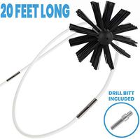 Smart House Inc Dryer Vent Cleaner Kit -(20-Feet) Innovative Lint Remover Reusable Strong Nylon| Flexible Lint Brush with Drill Attachment for Faster Cleaning  