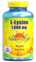 Nature's Life L-Lysine , 1000 Mg, Plus B-6 Free-Form, 100 Tablets