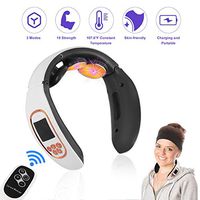 Neck Massager with Heat 4D Cordless Electric Smart Impulse Function Massager,Wireless Rechargeable Portable Neck Massage Equipment