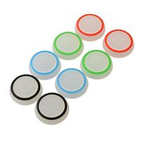 4 Pair / 8 Pcs Luminous Silicone Thumb Grip Stick Analog Controller Joystick Grips Caps Thumbstick Protect Cover for PS3 / PS4 / Xbox 360 / Xbox One Game Accessories Replacement Parts White