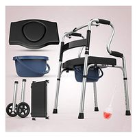 ZWJ-Rolling Walkers Auxiliary Walker Fracture aid Elderly armrest Height Adjustable (Color : Black, Size : #3)