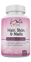 Hair Skin and Nails Vitamins Complex- 5000 mcg Biotin Vitamins for hair skin and nails- Hair Vitamins for Faster Hair Growth- Hydrolyzed Collagen Skin Vitamins for Women & Men 60 Tablets by Amate Life