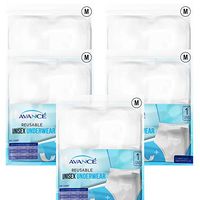Avancé Unisex Reusable Incontinence Underwear with Water-Proof Pocket Pouch 100% Cotton Body Fabric & Elastic Waistband (Medium (Pack of 5))