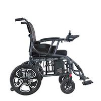 Intelligent Lightweight Foldable Electric Wheelchair, Compact Power Chair, Lightweight Folding Carry Electric Wheelchairs, Durable Wheelchai,Black