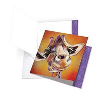 Ready For My Close Up Giraffe - Big All Occasion Blank Greeting Card with Envelope (Extra Large 8.25 x 9.75 Inch) - All-Occasion Sentiment Blank Card - Giraffes Animal Stationery JQ6218BOCB