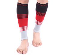 Doc Miller Premium Calf Compression Sleeve Dress Series 1 Pair 20-30mmHg Strong Calf Support Graduated Pressure Sports Running Recovery Shin Splints Varicose Veins (BlackRedGray, X-Large)
