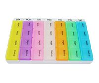 Meta-U 7 Day Plastic Pills Dispenser Boxes with a Plastic Tweezers