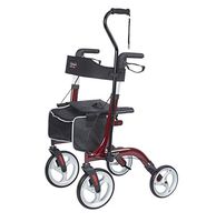 Lifestyle Mobility Aids DLX Venture Euro Style Rollators - Only 15 lbs (Red)
