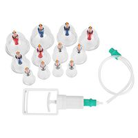 Duevin 12pcs Cupping Set Acupuncture Vacuum U-Shape Cups Set Massage Therapy Suction For Body Massage