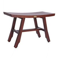 Solid Teak 28" Teak Shower Bench- Satori- Eastern Style- Extended Length- with Adjustable Foot Pads