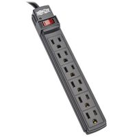 Tripp Lite 6 Outlet Power Strip NEMA 5-15R 6-ft Cord 5-15P Black Housing (PS66B)