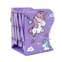 Jax & Olivia Unicorn Adjustable Bookends - Unicorn Decor - Kids Bookends - Girls Room - Unicorn Gifts (Purple)