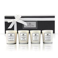 Vegan Scented Candle Gift Set - Hand-poured Soy Wax Candles With Essential Oils (Lavender, Citrus, Ocean Mist and Vanilla Caramel) - 4 x 2.8 Oz/80g