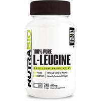 NutraBio 100% Pure L-Leucine (400mg, 240 Capsules)