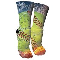 antspuent Softball World Series Compression Socks Unisex Printed Socks Crazy Patterned Fun Long Cotton Socks Over The Calf Tube