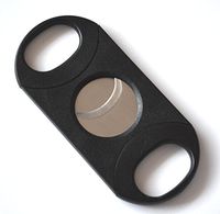 Cigar Cutter 64 Ring Gauge Double Guillotine Black w/ Stainless Steel Blades