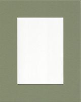 Pack of (2) 20x24 Moss Green Picture Mats with White Core, Bevel Cut for 16x20 Picture, with 1/8" Foam Core and Clear Bags