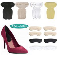 8 Pairs Heel Grips, MAIBTKEY Reusable High Heel Soft Cushion Inserts Shoe Pads for Women Loose Shoes Anti-Slip Heel Slippage Grips Cups Inserts Liners Foot Insoles (Multi)