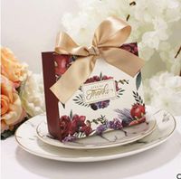 5pcs European Candy Boxes with Ribbon Thank You Wedding Favors Gift Box Package Birthday Party Favor Bags