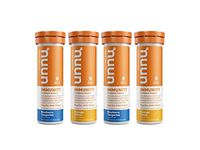 Nuun Immunity: Antioxidant Immune Support Hydration Supplement with Vitamin C, Zinc, Turmeric, Elderberry, Ginger, Echinacea, and Electrolytes. Blueberry Tangerine+Orange Citrus, 4 tubes (40 servings)