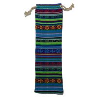 STRAW CARRYING CASE - STAINLESS STEEL, SILICONE AND OTHER REUSABLE STRAWS (Blue/Green Multi-Color Stripe, Single Large)