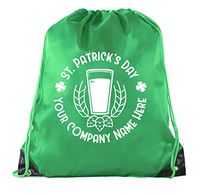Custom St Patrick's Day Backpack Personalized Drawstring Bags, Reusable Gift bag - Forest Green CE2500Patty S4